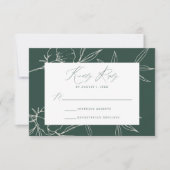 Cartons Réponse Moderne Botanique Floral Vert foncé & Mariage de c (Devant)
