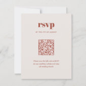 Cartons Réponse Moderne Brown tendance Mix Match Mariage QR Code (Devant)