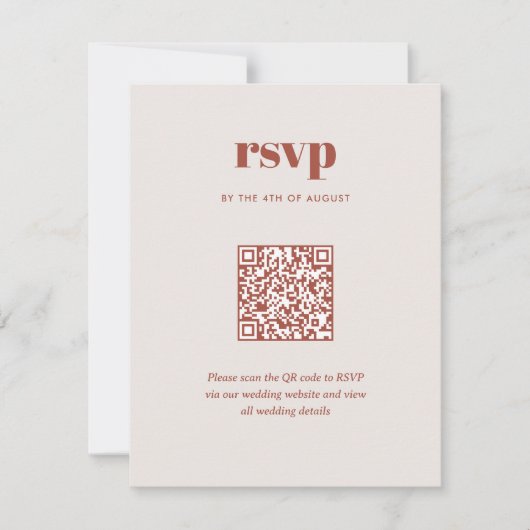 Cartons Réponse Moderne Brown tendance Mix Match Mariage QR Code (Devant)