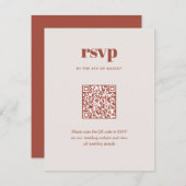 Cartons Réponse Moderne Brown tendance Mix Match Mariage QR Code (Devant / Derrière)