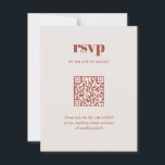 Cartons Réponse Moderne Brown tendance Mix Match Mariage QR Code<br><div class="desc">Moderne Brown ivoire tendance Mix Match Mariage QR Code RSVP Card présente des appareillages de type moderne dans des couleurs audacieuses et modernes.</div>