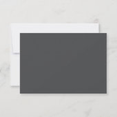 Cartons Réponse Moderne chic gris foncé or Script Mariage classiqu (Dos)