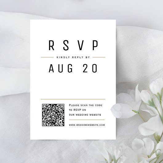 Cartons Réponse Moderne Chic Typographie simple Mariage de code QR