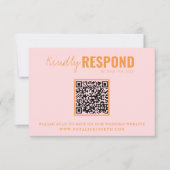 Cartons Réponse Moderne coloré brillant unique QR Code Mariage (Devant)