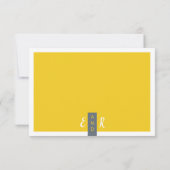 Cartons Réponse Moderne Contemporain gris & jaune mariage minimal (Dos)