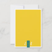 Cartons Réponse Moderne Contemporain vert & jaune mariage minimal (Dos)