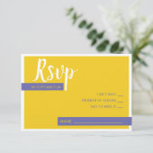 Cartons Réponse Moderne Contemporain violet jaune mariage minimal (Debout devant)