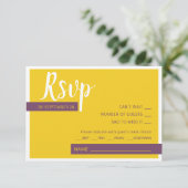 Cartons Réponse Moderne Contemporain violet jaune mariage minimal (Debout devant)