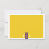 Cartons Réponse Moderne Contemporain violet jaune mariage minimal (Dos)