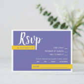 Cartons Réponse Moderne Contemporain violet jaune mariage minimal (Debout devant)