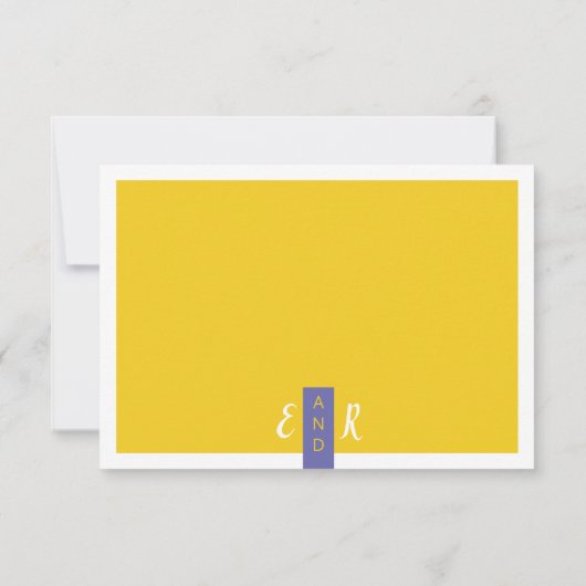Cartons Réponse Moderne Contemporain violet jaune mariage minimal (Dos)