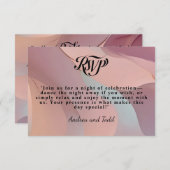 Cartons Réponse Moderne élégant calligraphie mariage pastel (Devant / Derrière)