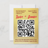 Cartons Réponse Moderne Elegant Golden Damond QR Code Mariage (Dos)