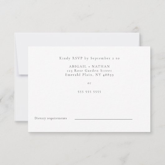 Cartons Réponse Moderne Elégant Mariage d'aquarelle (Dos)