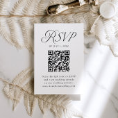 Cartons Réponse Moderne Elegant Mariage de typographie noire Code