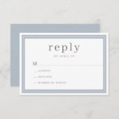 Cartons Réponse Moderne Elégant simple Dusty Mariage frontière ble (Devant / Derrière)