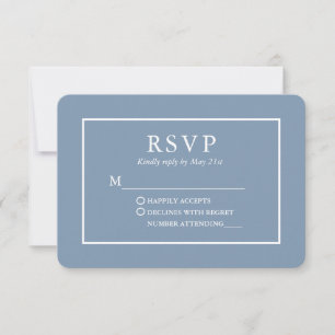 Cartons Réponse Moderne et élégant Mariage bleu Dusty