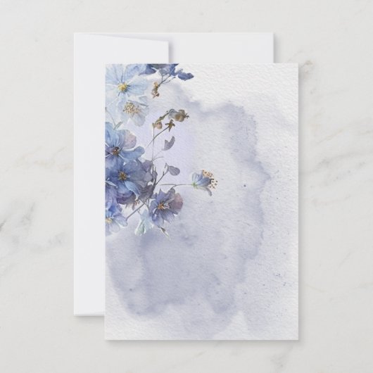 Cartons Réponse Moderne Fleurs sauvages d'aquarelle bleu périphéri (Dos)