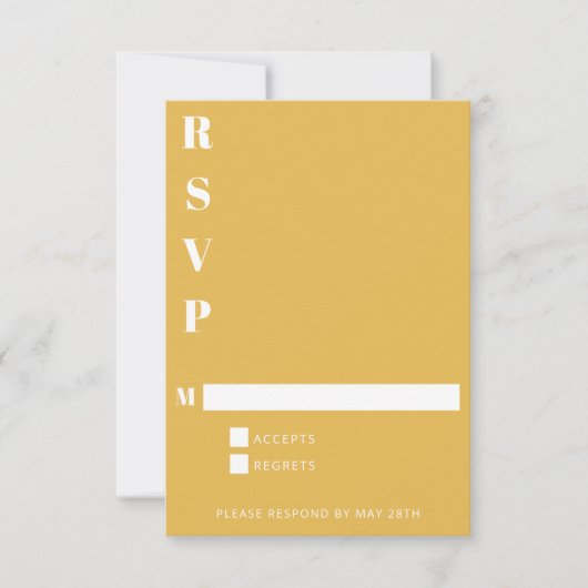 Cartons Réponse Moderne Gras Bleu et Jaune Simple Vertical (Devant)