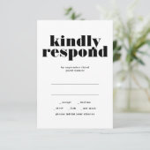 Cartons Réponse Moderne Gras Correspondant Bien Mariage Blanc Noir (Debout devant)