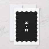 Cartons Réponse Moderne Gras Correspondant Bien Mariage Blanc Noir (Dos)