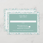 Cartons Réponse Moderne Green Seaside Abstrait Floral Mariage (Devant / Derrière)