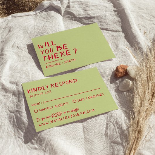 Cartons Réponse Moderne manuscrit coloré rétro amusant Gras Mariag