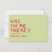 Cartons Réponse Moderne manuscrit coloré rétro amusant Gras Mariag (Dos)