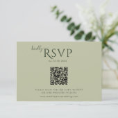 Cartons Réponse Moderne minimaliste Boho Mariage vert sauge (Debout devant)