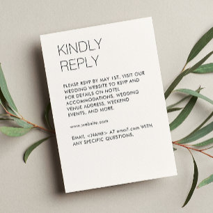 Cartons Réponse Moderne minimaliste Mariage blanc doux