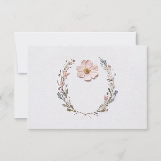 Cartons Réponse Moderne Pastel Fleur sauvage Mariage QR Code (Dos)