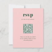 Cartons Réponse Moderne Pink Green Trendy Mix Match Mariage QR Cod (Devant)