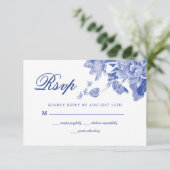 Cartons Réponse Moderne Retro bleu et blanc Chinoiserie Floral (Debout devant)