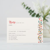 Cartons Réponse Moderne Romantique Élégant Mariage de couronne flo (Debout devant)