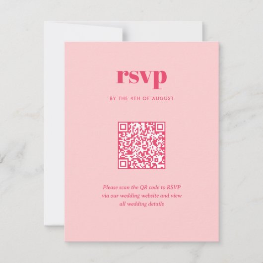 Cartons Réponse Moderne rose tendance Mix Match Mariage QR Code (Devant)