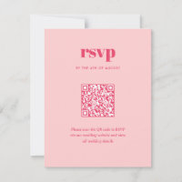 Moderne rose tendance Mix Match Mariage QR Code