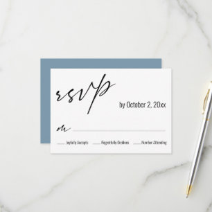 Cartons Réponse Moderne Simple Élégant Dos Mariage Bleu Poussiéreu