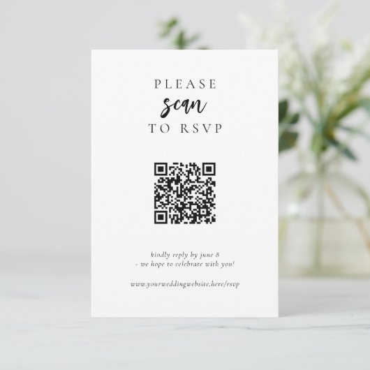 Cartons Réponse Moderne simple en ligne Mariage de code QR (Debout devant)