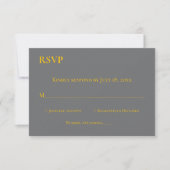 Cartons Réponse Moderne Simple Gris Or Script Monogramme Mariage (Devant)