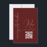 Cartons Réponse Moderne simple or Bourgogne rouge Bat mitzvah QR<br><div class="desc">Cet élégant et élégant Bat mitzvah ou Bar Mitzvah rsvp est le choix parfait pour votre fils ou votre fille lors de leur journée spéciale. Il présente un design simple et moderne de typographie fausse or sur un arrière - plan rouge bordeaux et code QR rsvp. C'est un design unique,...</div>