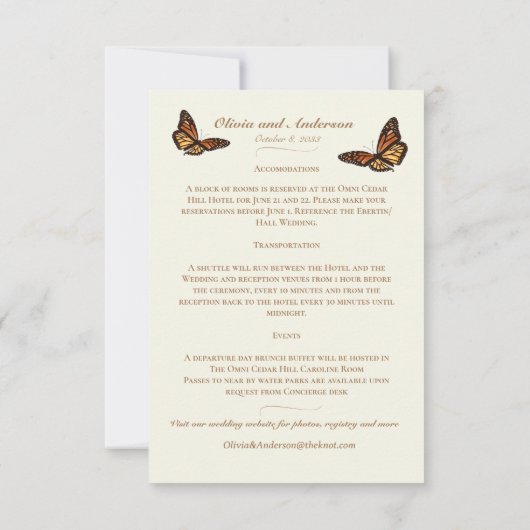 Cartons Réponse Monarch Butterfly Dahlia Black Détails (Dos)