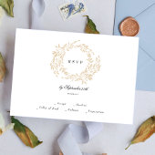 Cartons Réponse Monogram Blush Crest traditionnel Mariage élégant