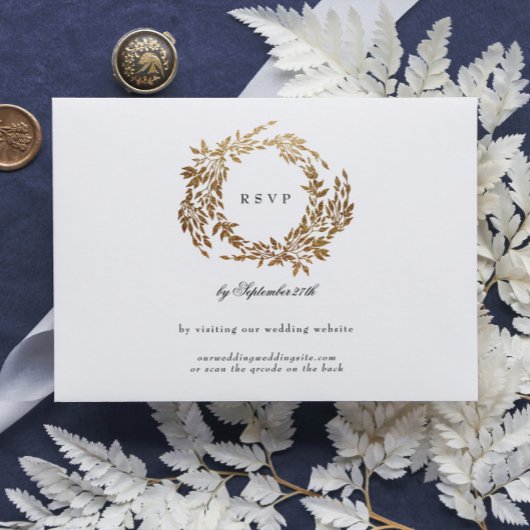 Cartons Réponse Monogram Crest Classic Élégant Mariage Site Web