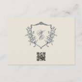 Cartons Réponse Monogram Crest Classic QR CODE Site Mariage (Dos)