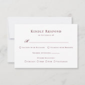 Cartons Réponse Monogram Crest Elegant Burgundy Wedding (Dos)