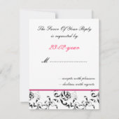 Cartons Réponse Monogram mariage damassé R.S.V.P (Dos)