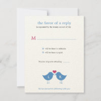 Monogramme Birds Wedding RSVP/Response Card