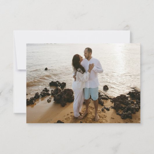 Cartons Réponse Monogramme bleu Poudre classique Mariage élégant (Dos)