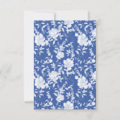 Cartons Réponse Monogramme de blason Delft Bleu Floral Script (Dos)
