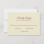 Cartons Réponse Monogramme de mariage classique simple script ivoi (Devant)